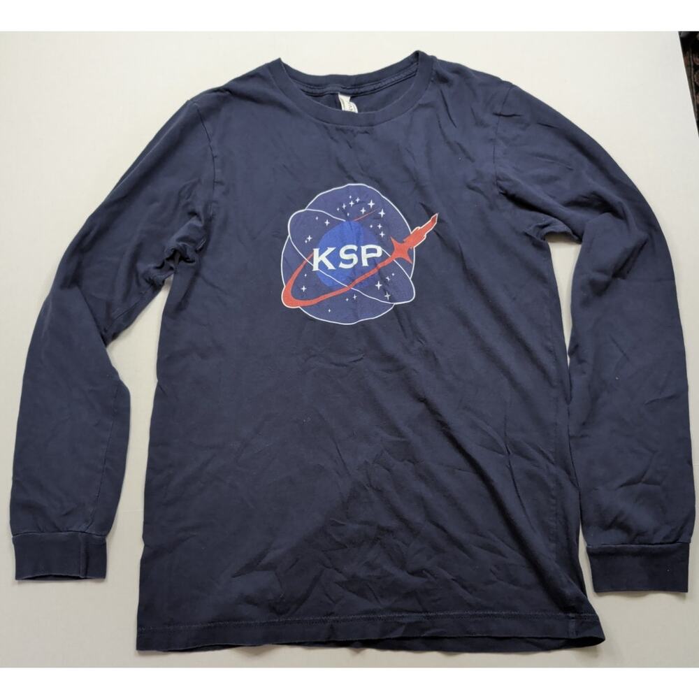KSP Kerbal Space Program Exploration Long Sleeve T-Shirt Navy Blue Medium